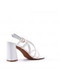 Faux leather heeled sandal