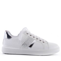 Women's faux leather lace up sneaker