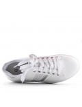 Women's faux leather lace up sneaker