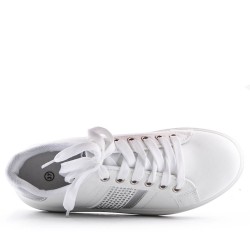 Women's faux leather lace up sneaker