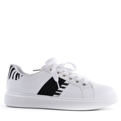 Women's faux leather lace up sneaker