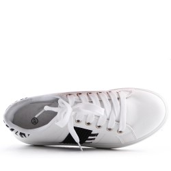 Women's faux leather lace up sneaker