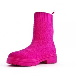 Mixed-material ankle boot