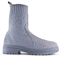 Mixed-material ankle boot