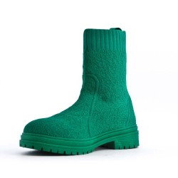 Mixed-material ankle boot