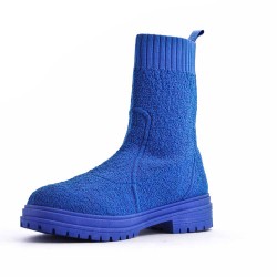 Mixed-material ankle boot