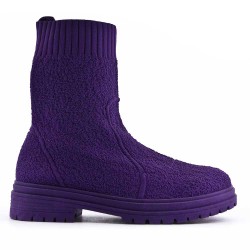 Mixed-material ankle boot