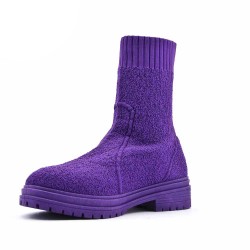 Mixed-material ankle boot