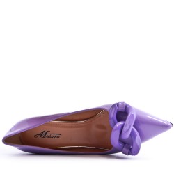 Leatherette pump with heels