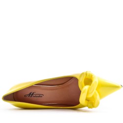 Leatherette pump with heels