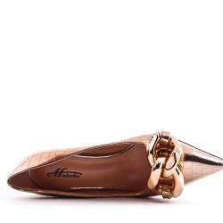Leatherette pump with heels