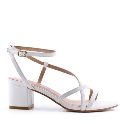 Faux leather heeled sandal