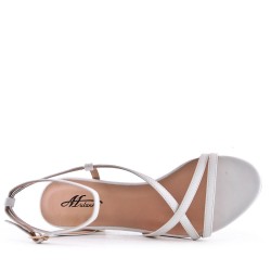 Faux leather heeled sandal