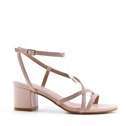 Faux leather heeled sandal
