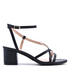 Faux leather heeled sandal