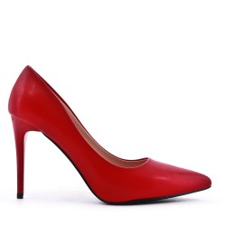 Leatherette pump with heels