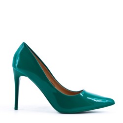 Leatherette pump with heels