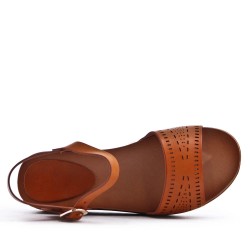 Faux leather sandal