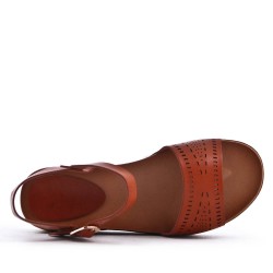 Faux leather sandal