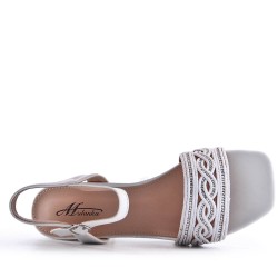 Faux leather heeled sandal