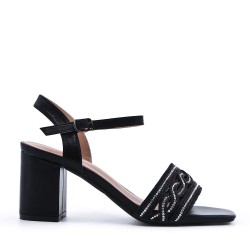 Faux leather heeled sandal