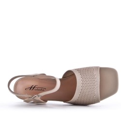 Faux leather heeled sandal