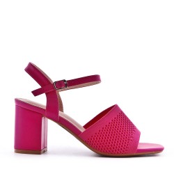 Faux leather heeled sandal