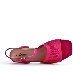 Faux leather heeled sandal