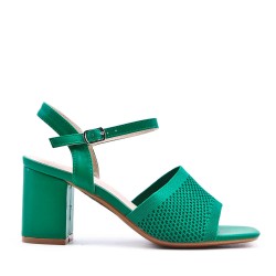Faux leather heeled sandal