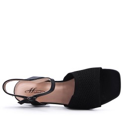 Sandale à talon en simili cuir