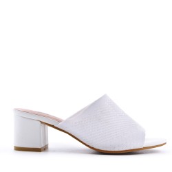 Sandale à talon en simili cuir