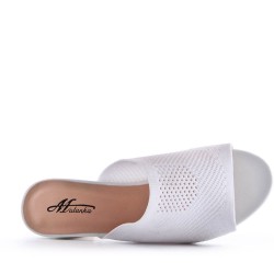 Faux leather heeled sandal