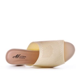 Faux leather heeled sandal