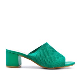 Faux leather heeled sandal