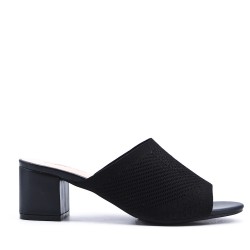 Sandale à talon en simili cuir
