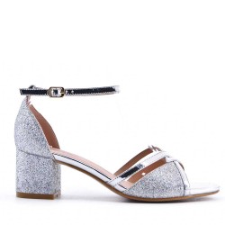 Faux leather heeled sandal