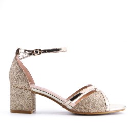 Faux leather heeled sandal