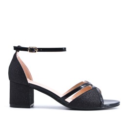 Faux leather heeled sandal