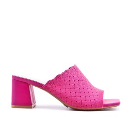 Faux leather heeled sandal