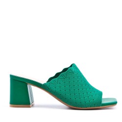 Faux leather heeled sandal