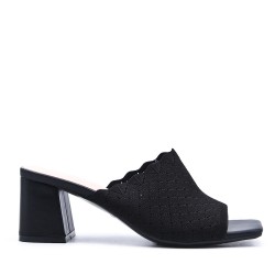 Sandale à talon en simili cuir