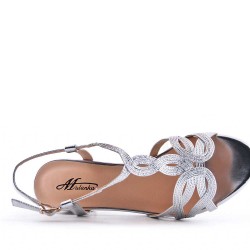 Faux leather heeled sandal
