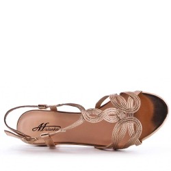 Faux leather heeled sandal