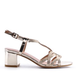 Faux leather heeled sandal