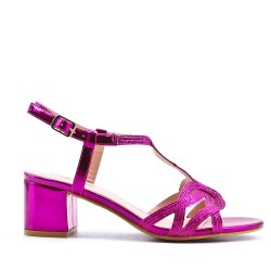 Faux leather heeled sandal