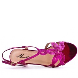 Faux leather heeled sandal