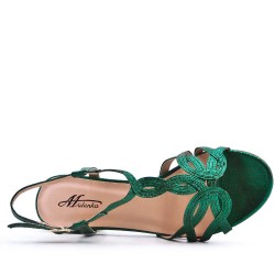 Faux leather heeled sandal