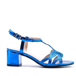 Faux leather heeled sandal