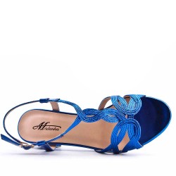 Faux leather heeled sandal