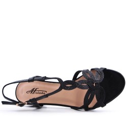 Faux leather heeled sandal